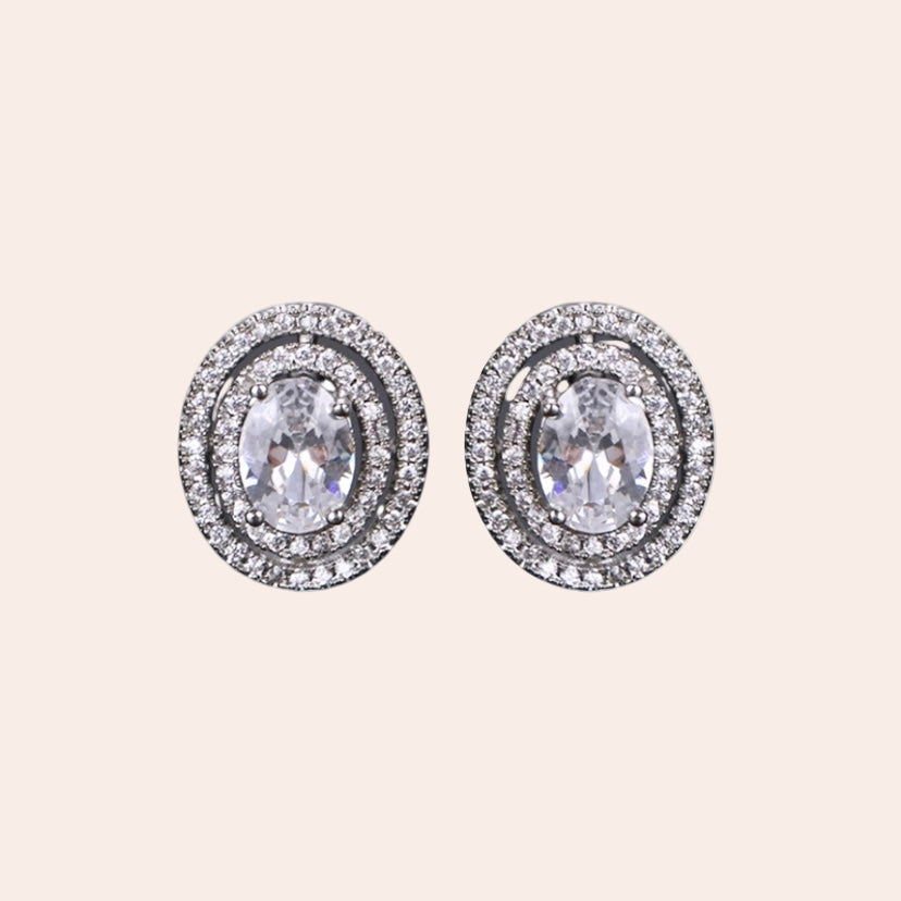 oval stud earring