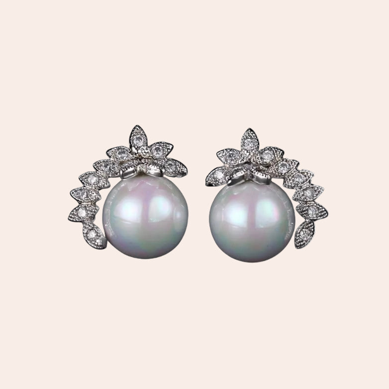 pearl stud earrings