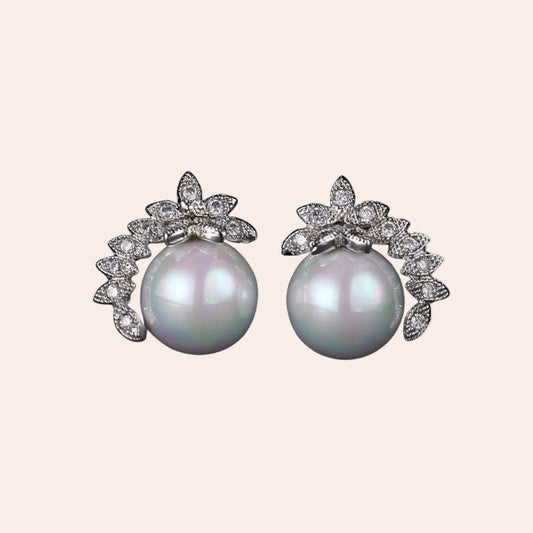 pearl stud earrings