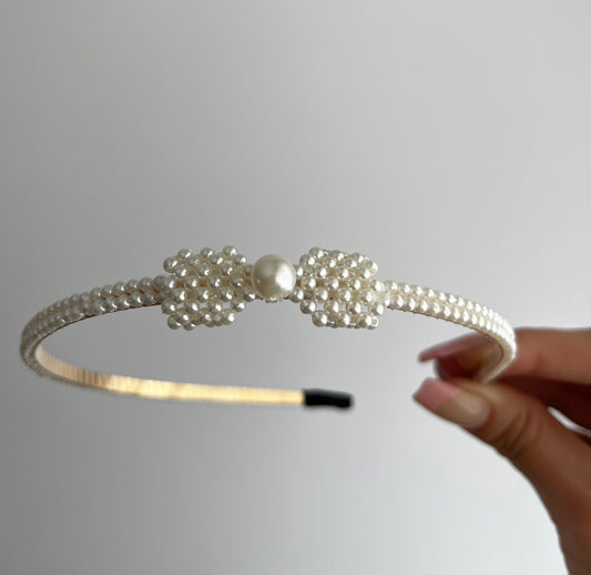 pearl and bow headband