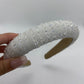 white bead headband
