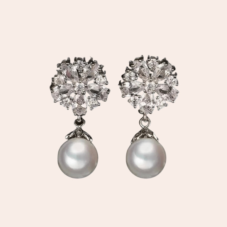 floral pearl stud