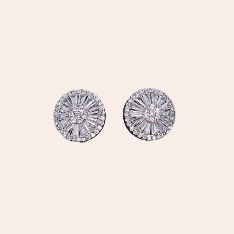 round crystal earring